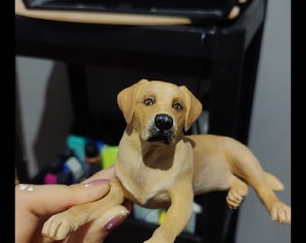 Figura personalizada de Labrador Retriever – Estatua de perro personalizada, adorno para pastel