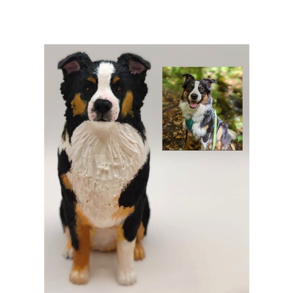 Custom Australian shepherd - dog cake topper - Personalized painting service - Australian shepherd statue - dog statue - dog figurines -