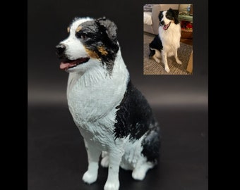 Australian Shepherd Wedding Cake Topper – Personalized Dog Figurine – Custom Painted Pet Gift for Couples and Dog Lovers