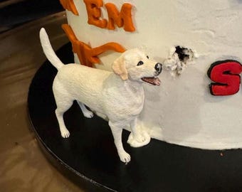 Labrador retriever cake topper- cream labrador - personalized painting service - Labrador dog  - dog statue - cake topper - dog birthday