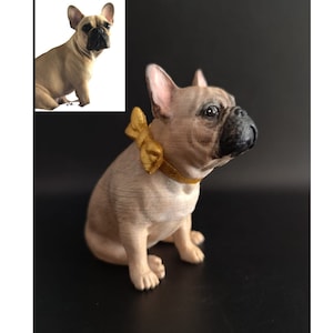 Bulldog francese personalizzato - topper per torta nuziale - servizio di pittura personalizzato - statua di cane - topper per torta nuziale a forma di cane