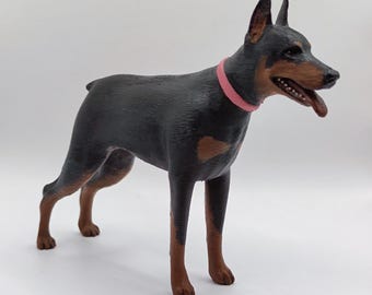 Aangepast Dobermann-standbeeld - aangepaste hondentaarttopper - Gepersonaliseerde schilderservice - Cadeau hondenliefhebber