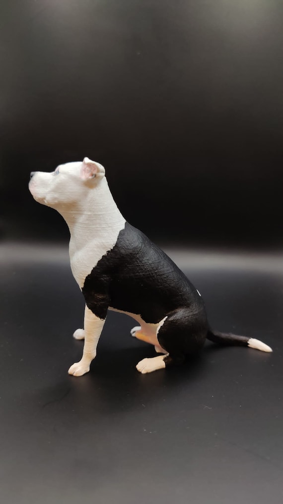 Realistic Pitbull Terrier Personalized Custom Dog Wedding Cake Topper Personalized Painting Service Handmade Painting Dog Statue Etsy UK