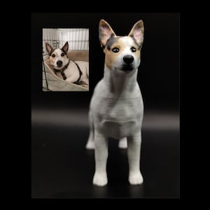 Jack Russell  - Personalized painting service  - Handmade painting - 3D Dog Statue - cake topper - dog birthday - Jack Russell dog