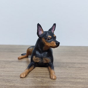 Miniatyrpinscher - Personlig målning - handgjord målningstjänst - bröllopstårtdekoration - hundtårtdekoration - hundfödelsedag