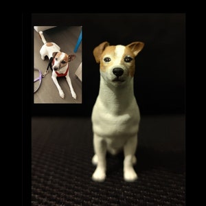 Jack Russell  - Personalized painting service  - Handmade painting - 3D Dog Statue - cake topper - dog birthday - Jack Russell dog