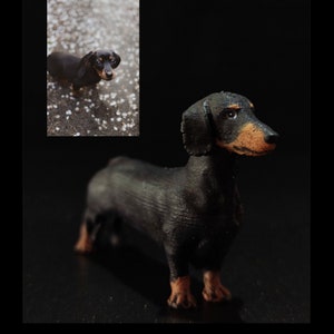 Dachshund statue- Personalized Dog statue - handmade painting service - sausage dog - dog cake topper - dog birthday - cake topper  -