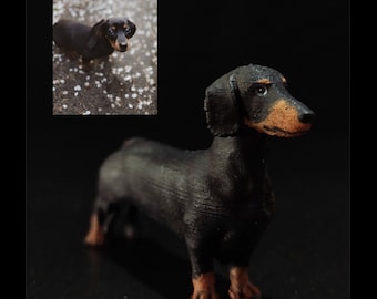 Dachshund statue- Personalized Dog statue - handmade painting service - sausage dog - dog cake topper - dog birthday - cake topper  -