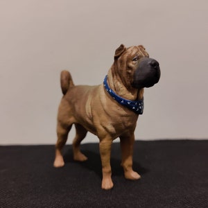Statua Shar Pei personalizzata - Decorazione per torta personalizzata per cani, commemorativo per animali domestici