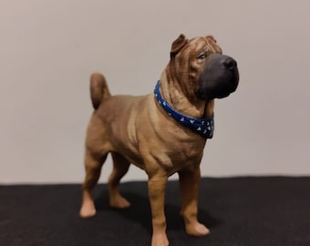Personalized Shar Pei Statue – Custom Dog Cake Topper, Pet Memorial