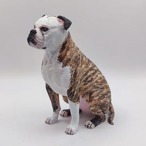 Bulldog inglese - servizio di pittura - pittura fatta a mano - statua di cane - Bulldog inglese - topper per torta nuziale - compleanno di cane