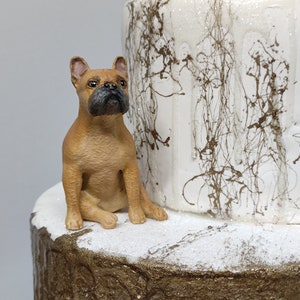 Decorazione per torta Bulldog francese personalizzata - Servizio di pittura personalizzato - Decorazione per torta per cani - Decorazione per torta per cani - Decorazione per torta nuziale