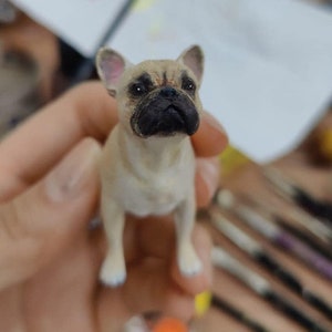 Bulldog francese personalizzato - cake topper per cani - Servizio di pittura personalizzato - Statua di cane - cake topper per cani - cake topper per matrimonio