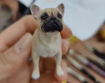Custom French Bulldog - dog cake topper - Personalized painting service -  Dog statue - dog topper cake - wedding cake topper