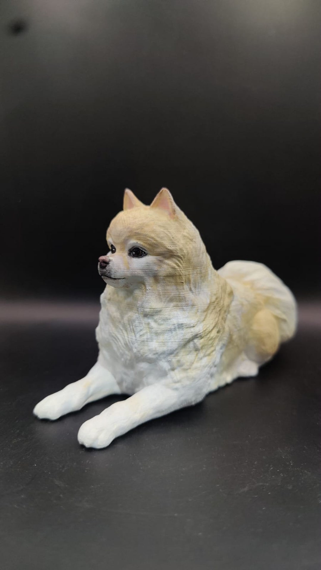 Pomeranian Wackelkopf Figur Für Auto-Armaturenbrett – Schwarz, Handbemalt, Ca. 8,9 Cm