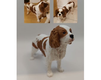Custom Cavalier King Charles Spaniel  - custom wedding cake topper - handmade painting - dog cake topper