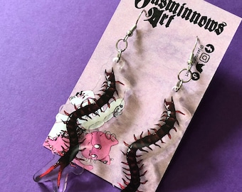 Centipede Acrylic Earrings