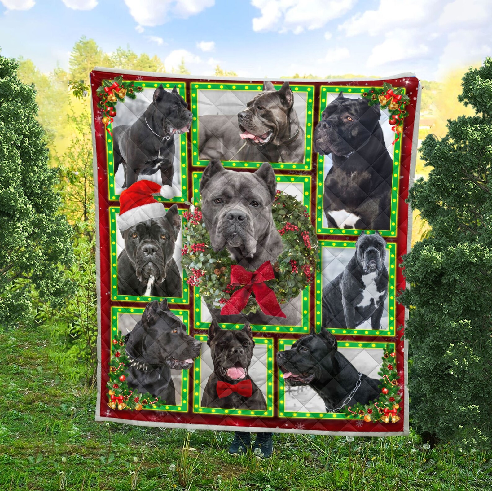 Cane Corso Dog Quilt Blanket Cane Corso Blanket Christmas Etsy