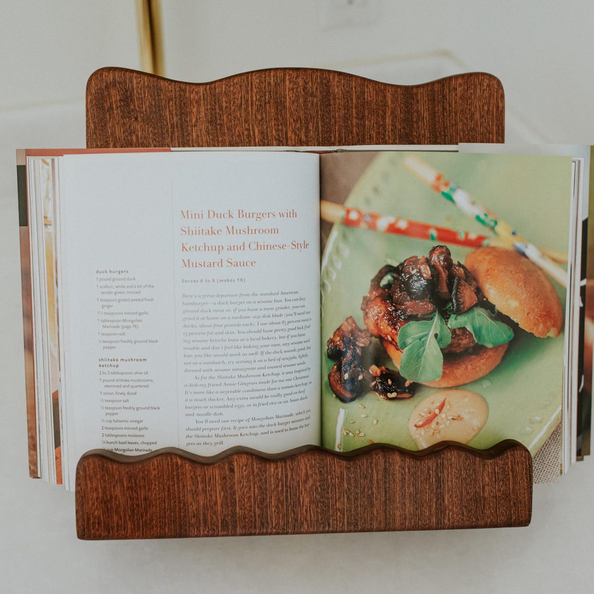 Scalloped Wood Cookbook Stand