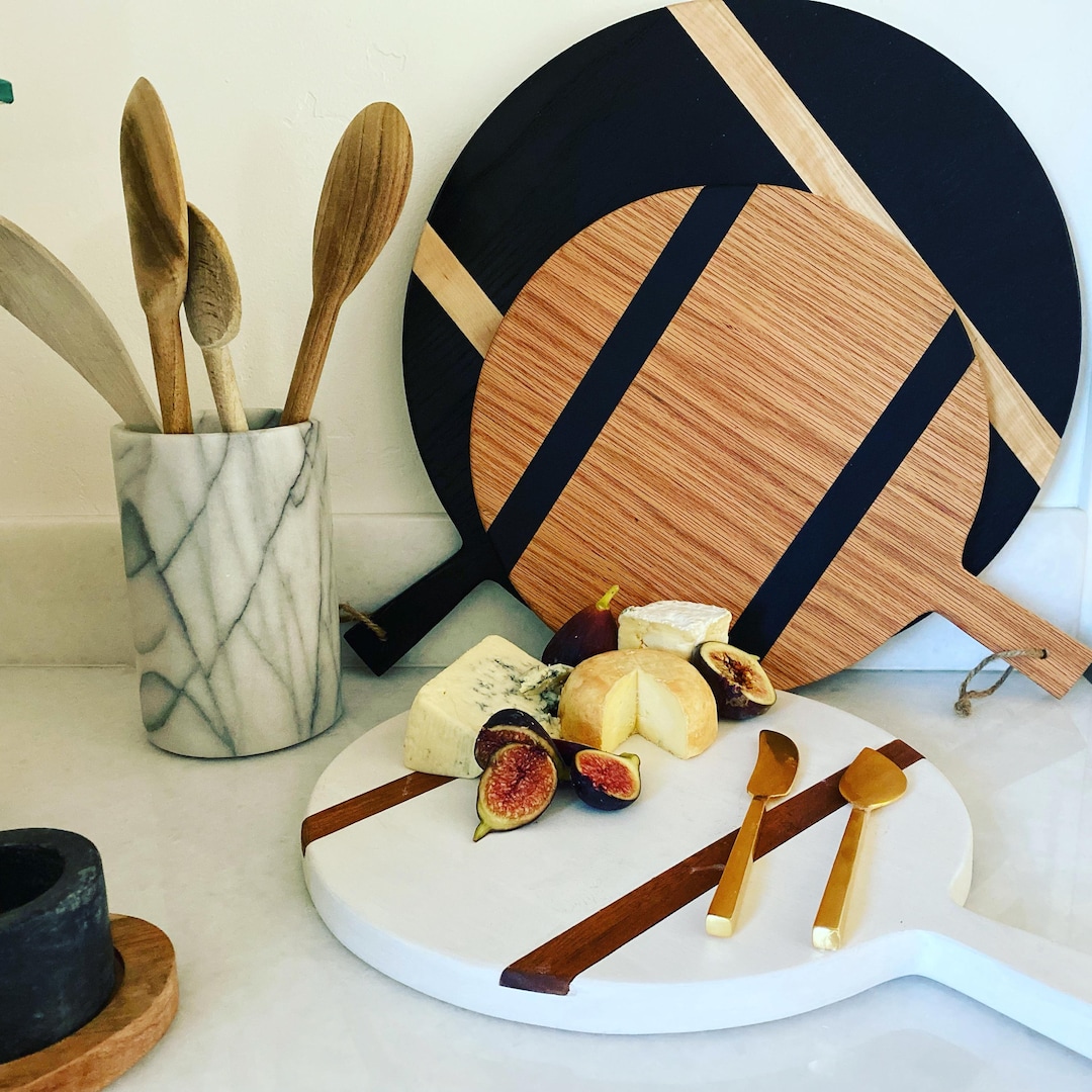 Modern Round Wood Charcuterie Board and Serving Tray - Etsy