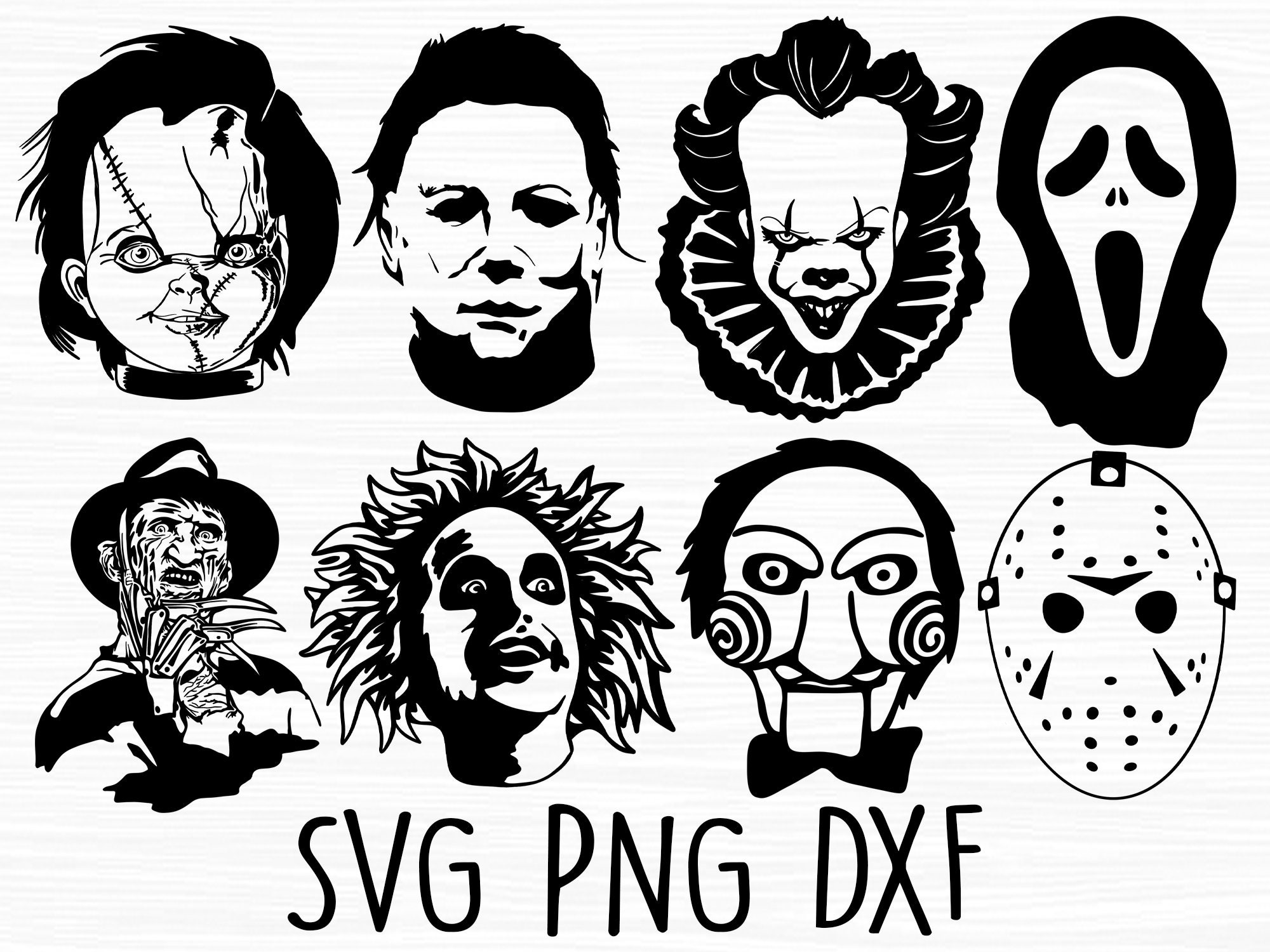 Horror Movie Characters Svg Bundle Freddy Svg Scream Svg Etsy Norway