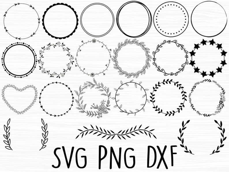 Free Free 108 Wreath Silhouette Flower Border Svg SVG PNG EPS DXF File
