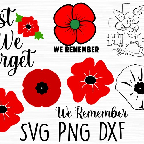 Lest We Forget Svg Bundle Remembrance Day Svg Poppy Svg - Etsy UK