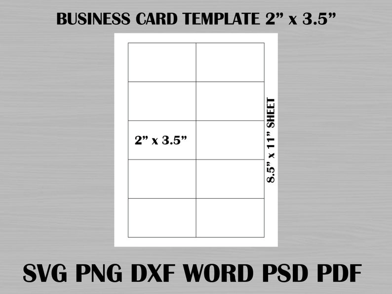 Business Card Template Business Card 2x3 5 Label Template Etsy