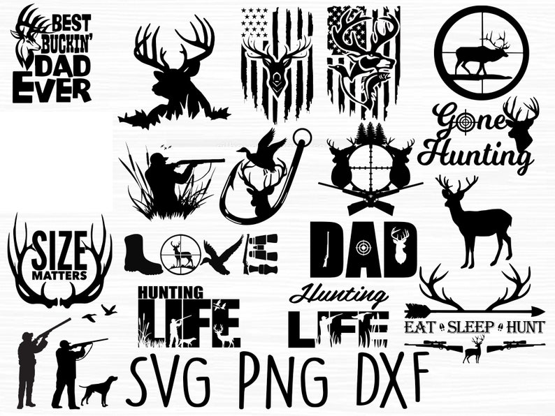 Hunting svg, Hunting Bundle svg, Hunting Fishing svg, Fishing svg, Hunting life svg, Hunting dad svg, 19 Designs 