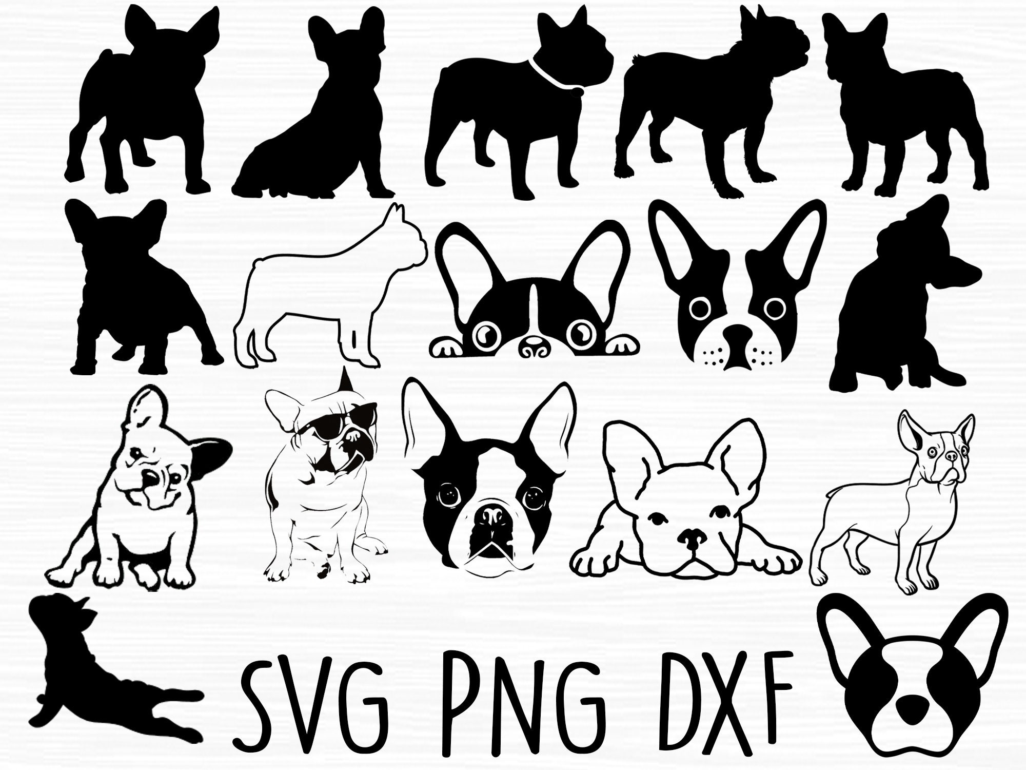 Download French Bulldog Svg French Bulldog Cut File Frenchie Dog Svg Etsy