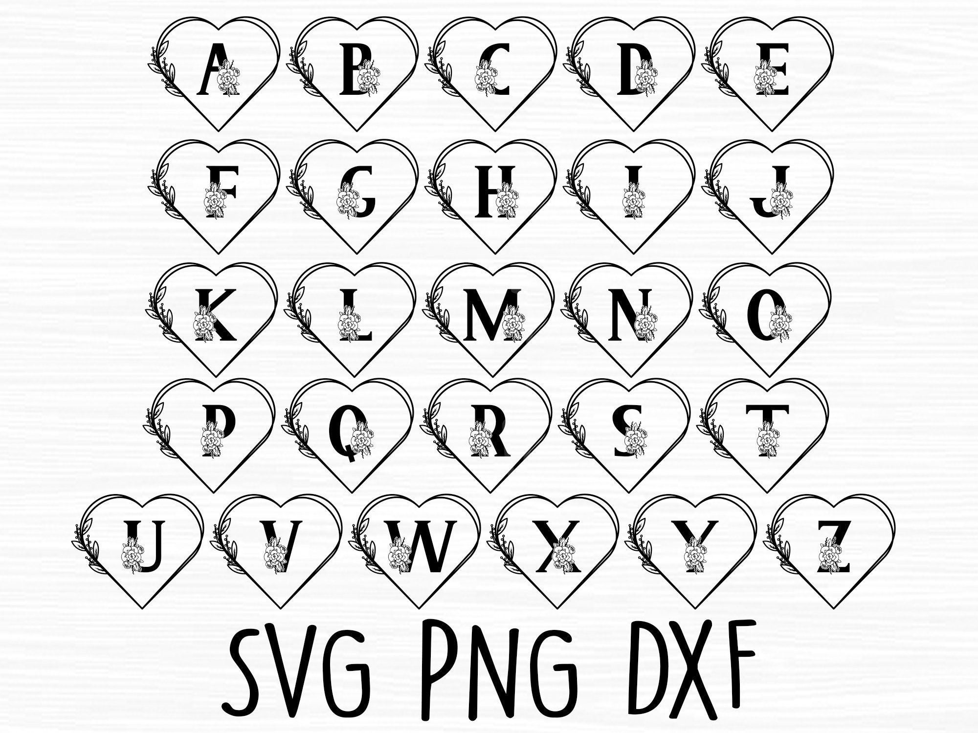 Floral Letter Svg Svg Letters Alphabet Svg Floral Svg Etsy