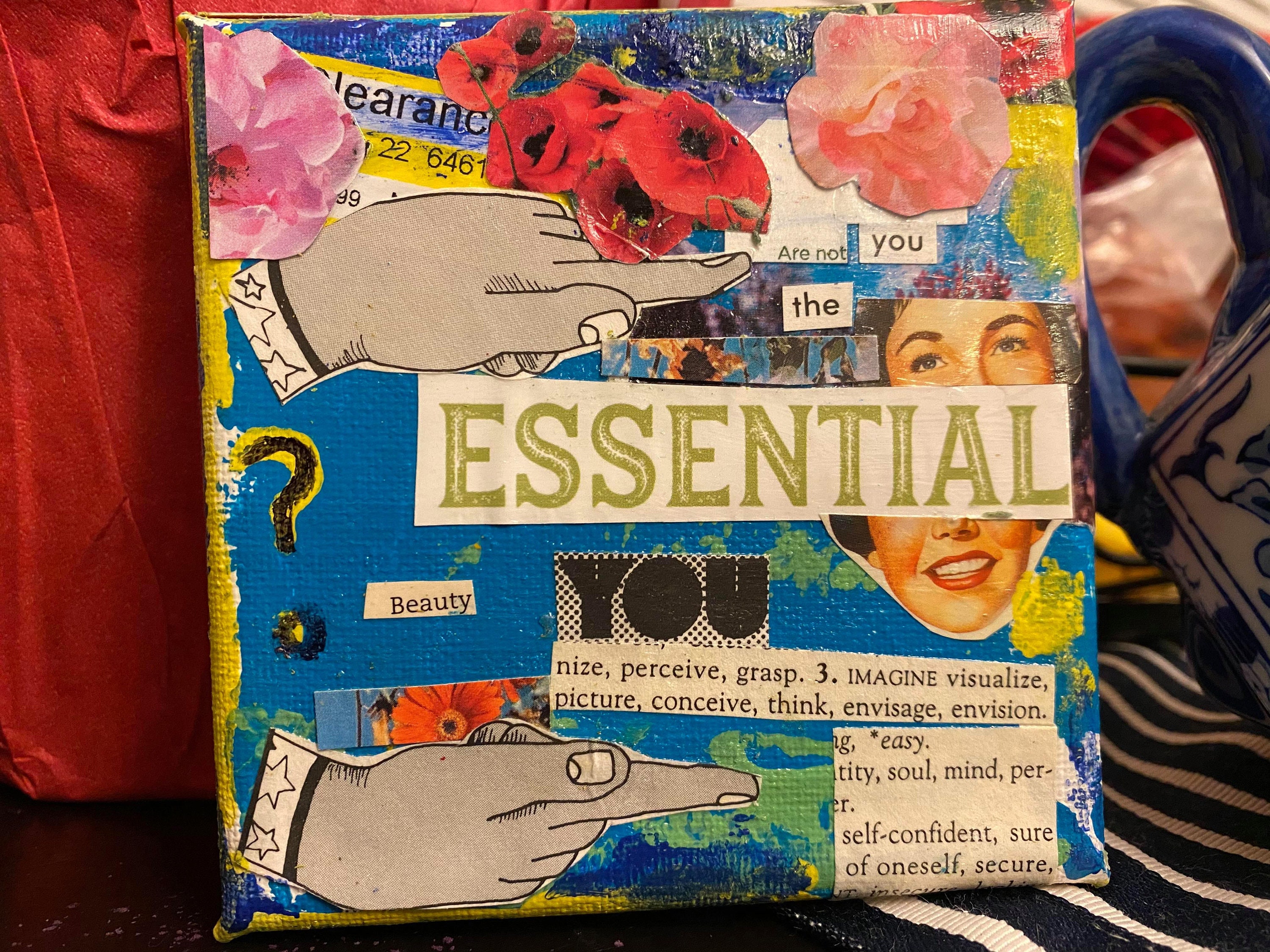 Collage Mini Canvas Collage DIY Recycled Materials Mantra Etsy