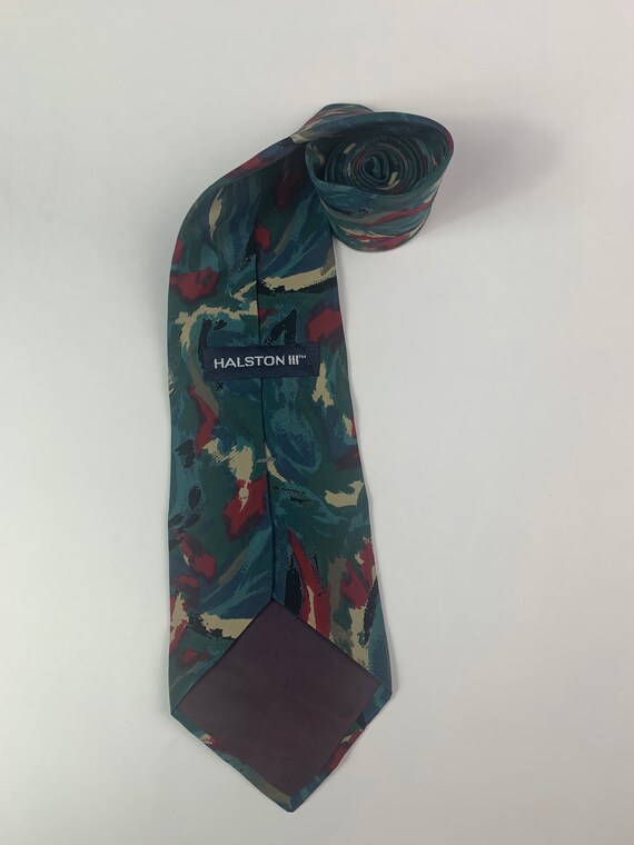 Vintage 1980s Halston III Necktie, Abstract Tie, … - image 3