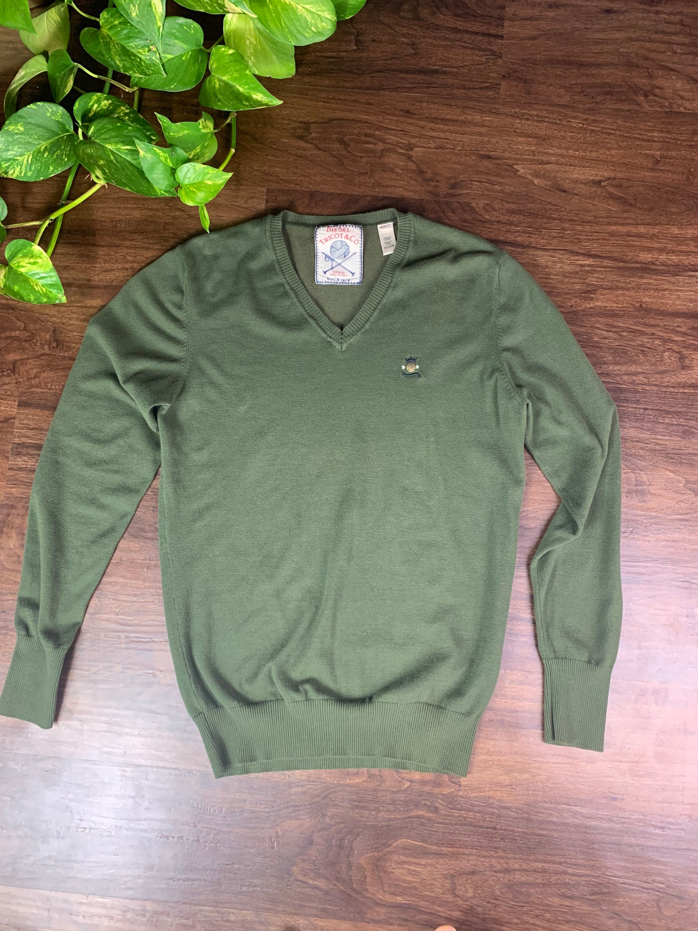 Pull Homme Diesel Bleu - Taille S - Occasion Très Bon état - Col Rond Uni