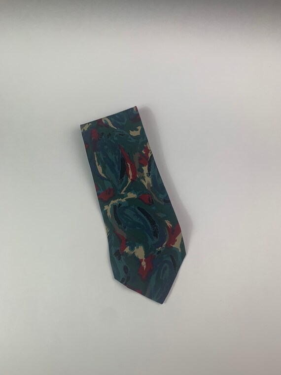 Vintage 1980s Halston III Necktie, Abstract Tie, 1