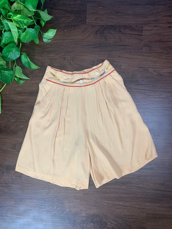 Vintage 80s-90s High Waisted Yellow Shorts, Light… - image 1