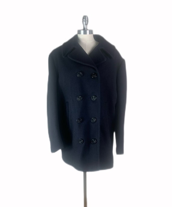 Vintage Navy Peacoat Double Breasted Wool Coat Winter Sailor - Etsy