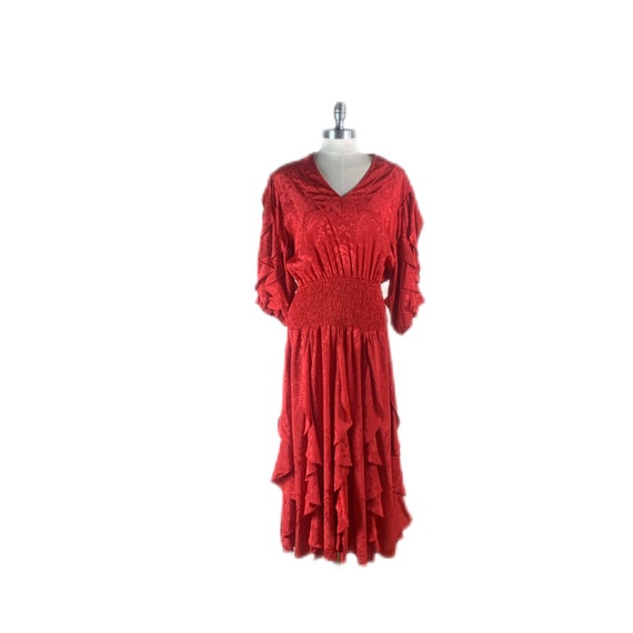 Susan Freis Assorti 1980s Red Dress