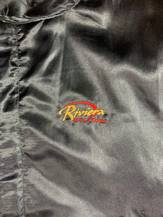 Vintage Riviera Satin Bomber, Vintage Casino Blac… - image 3