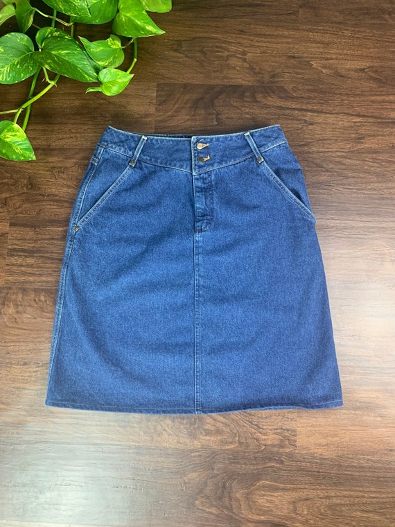 Vintage Lee Jean Skirt, Lee High Waisted Skirt, Mo