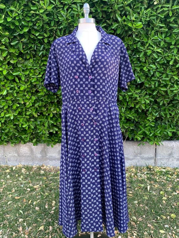 Vintage 1980s Liz Claiborne Dress, Nautical Style 