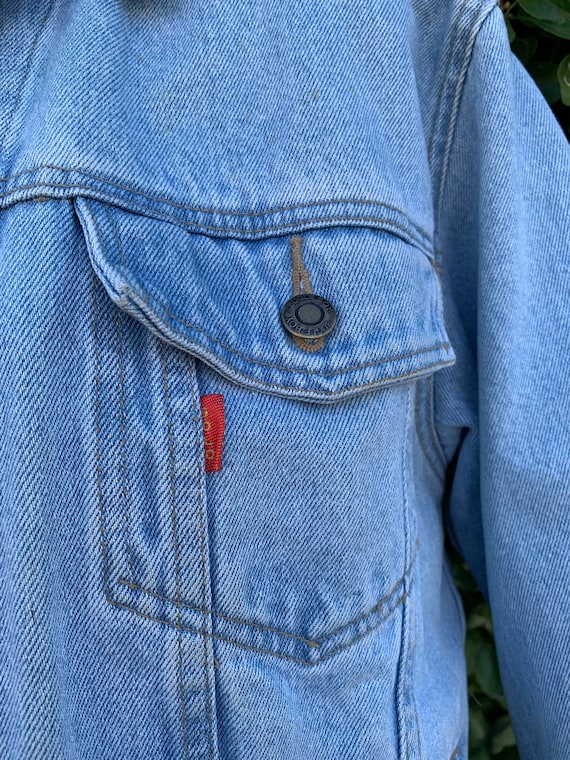 Vintage 80s Light Wash Oversized Denim Jacket by … - image 4