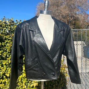 Vintage 1980s Cropped Leather Jacket