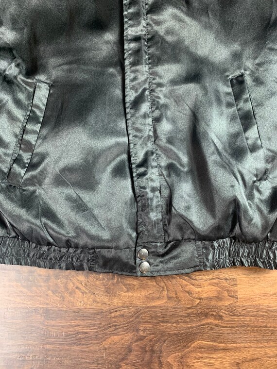 Vintage Riviera Satin Bomber, Vintage Casino Blac… - image 4