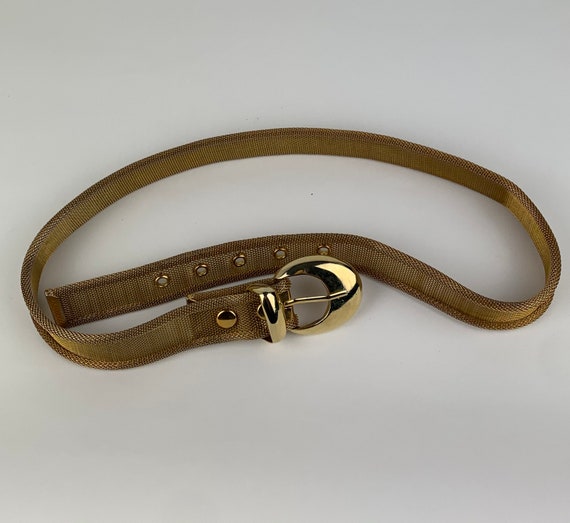 Vintage 80s 90s Gold Brassy Belt, Metal Belt, Ret… - image 6