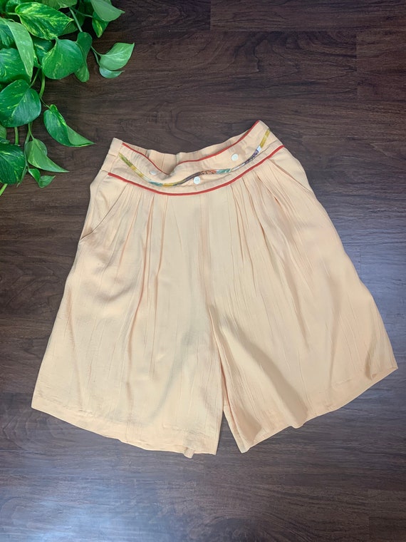 Vintage 80s-90s High Waisted Yellow Shorts, Light… - image 3