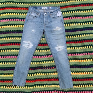 RE/DONE Originals Distressed Denim, New With Tags, Designer Denim, Size 27, Cropped Jeans