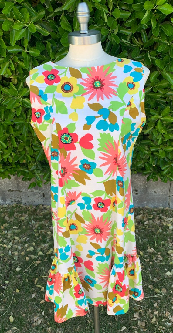 Vintage 60s Floral Dress, South Seas Fashion, Retr