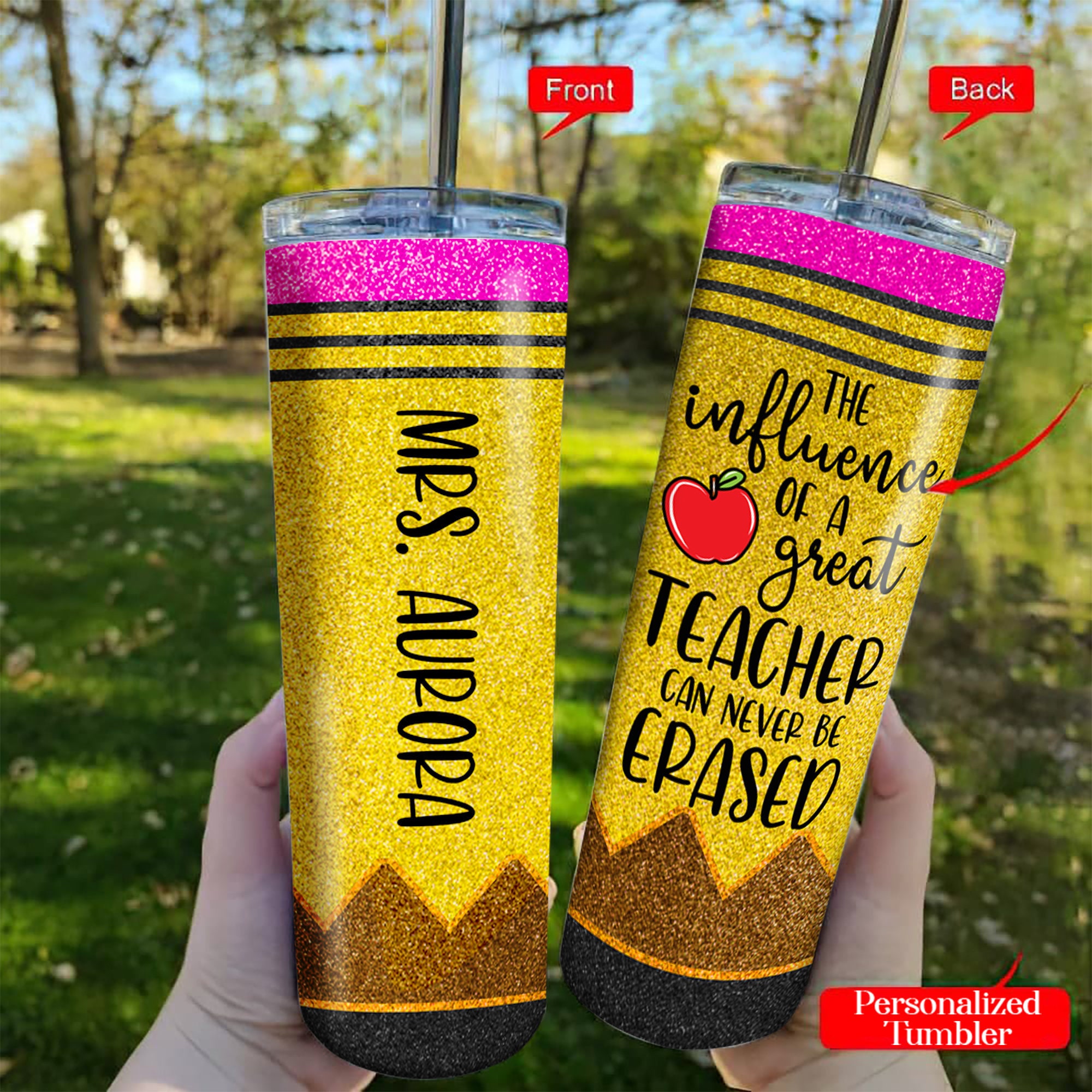 Personalized Teacher Tumbler The Influence Of A Great Teacher Etsy