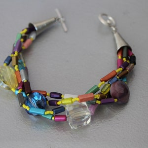 Glass Bead Bracelet Antique Bead Jewelry Retro Style Jewelry Party Bracelet Summer Bracelet Handmade Jewelry Upcycled Beaded Bracelet